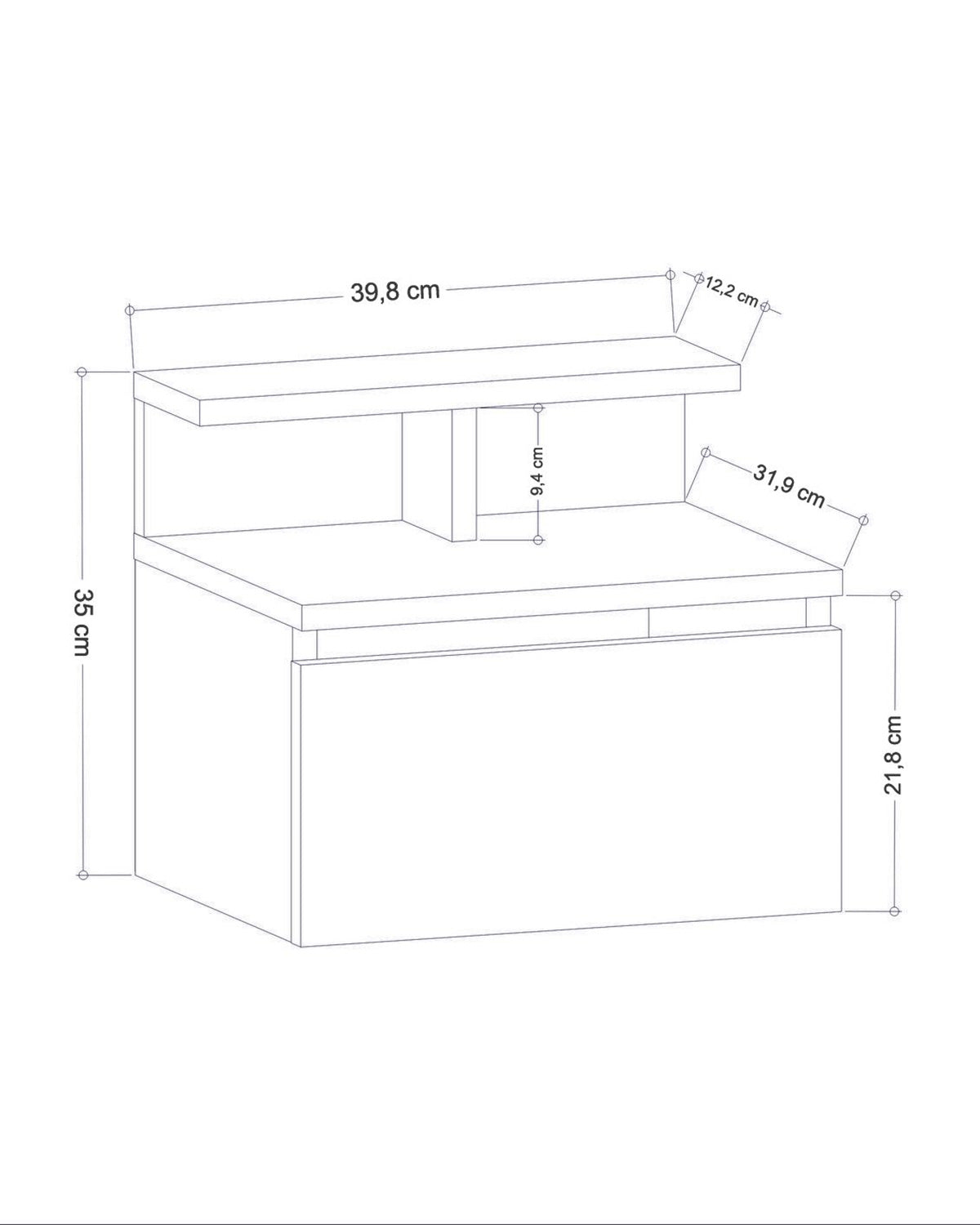 Mesita de noche colgante Lourdes
