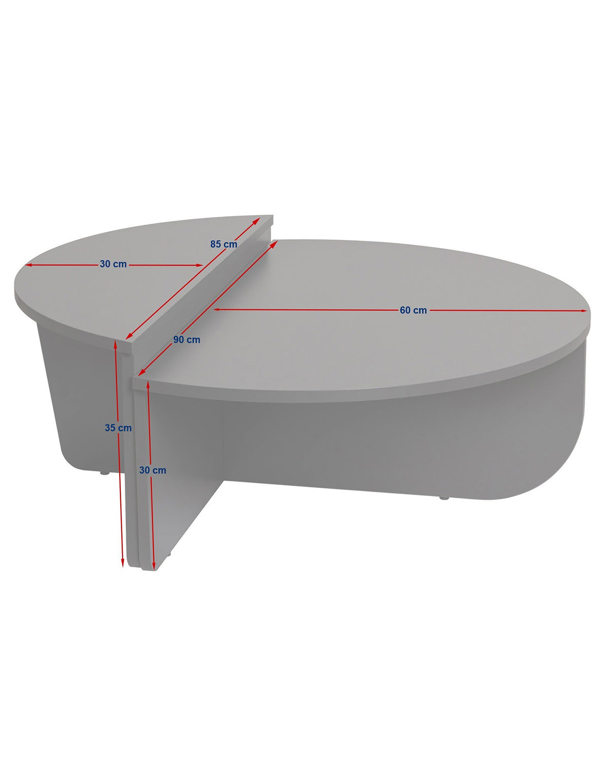 Mesa de centro redonda en dos piezas Flossie