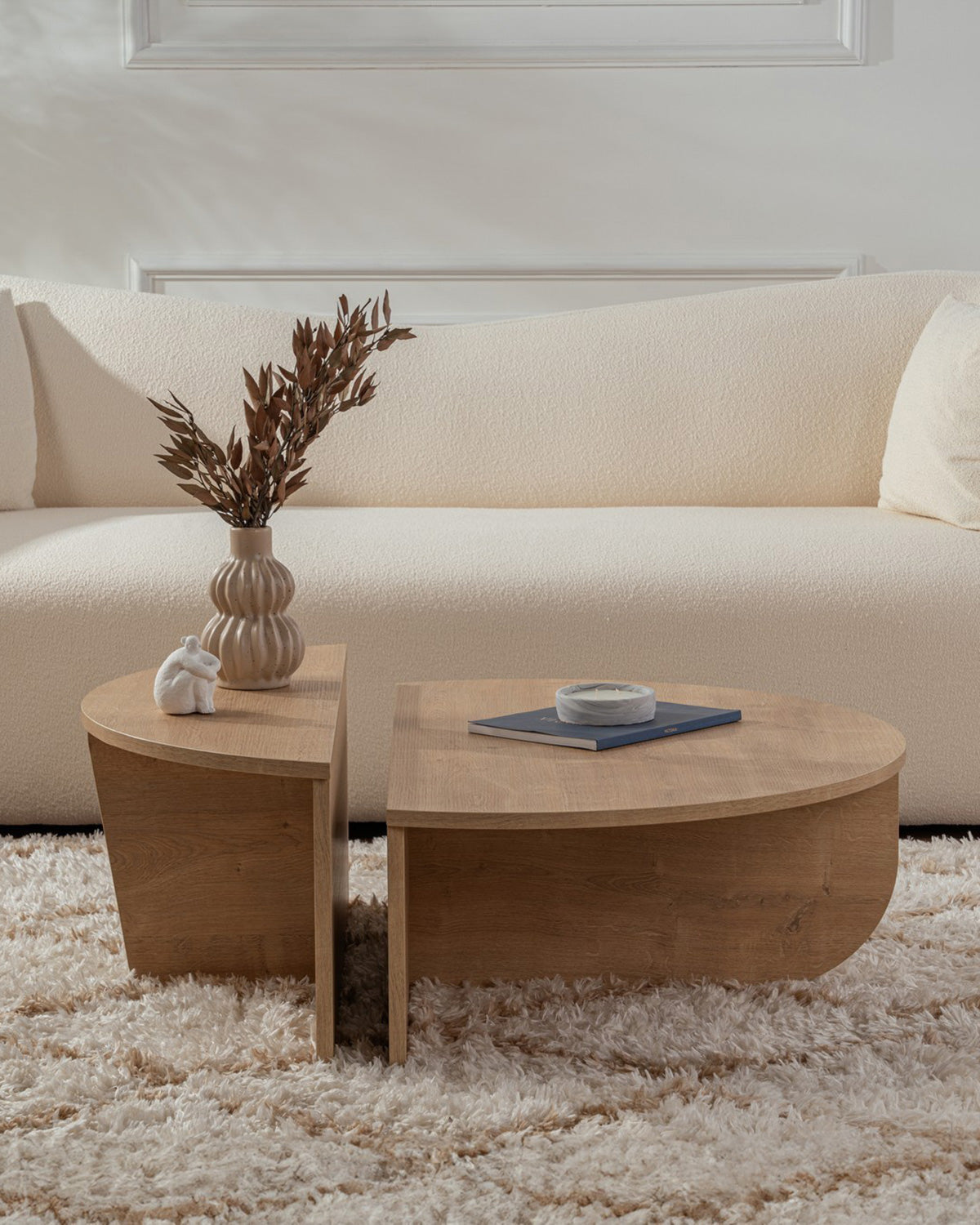 Mesa de centro redonda en dos piezas Flossie