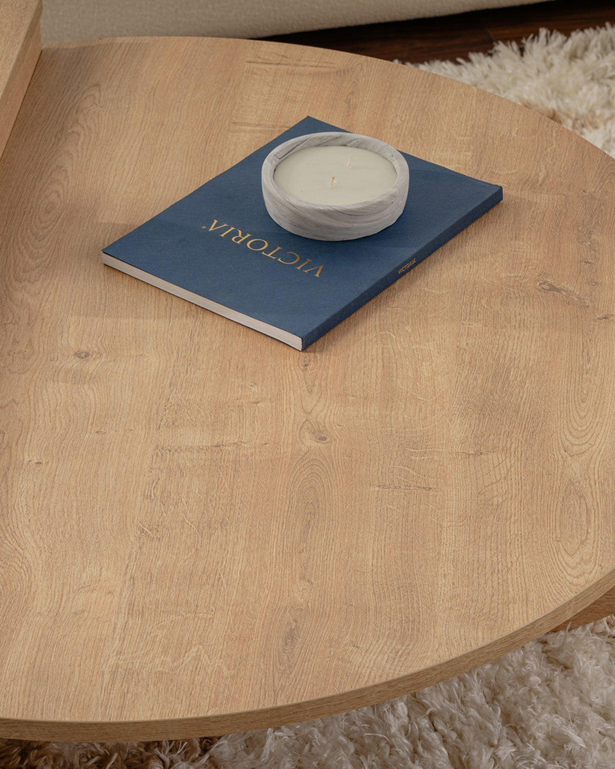 Mesa de centro redonda en dos piezas Flossie