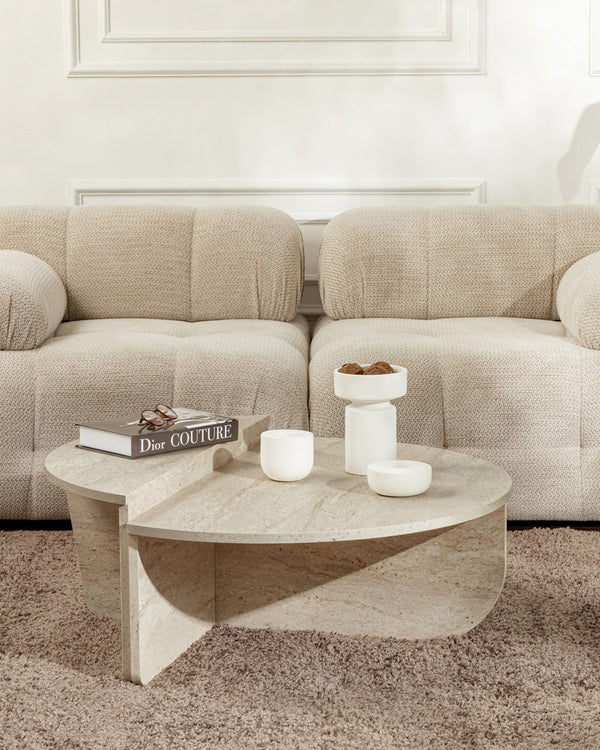 Mesa de centro redonda en dos piezas Flossie