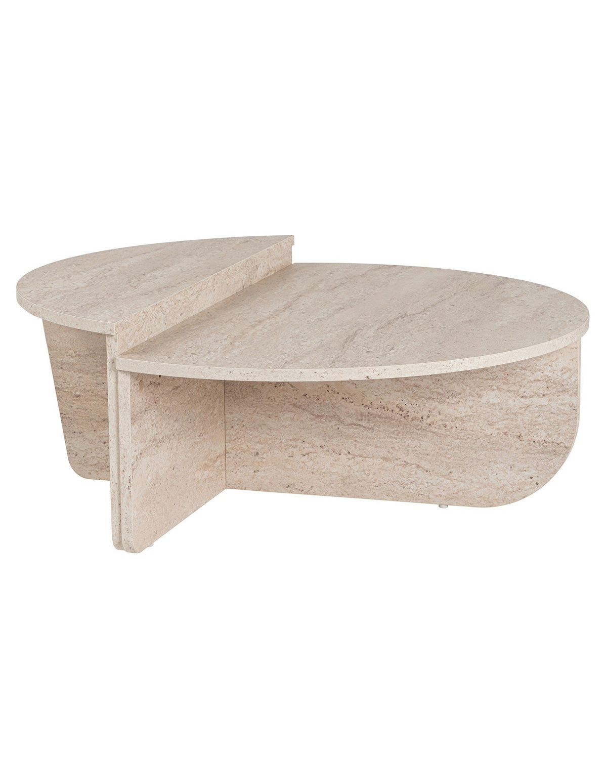 Mesa de centro redonda en dos piezas Flossie