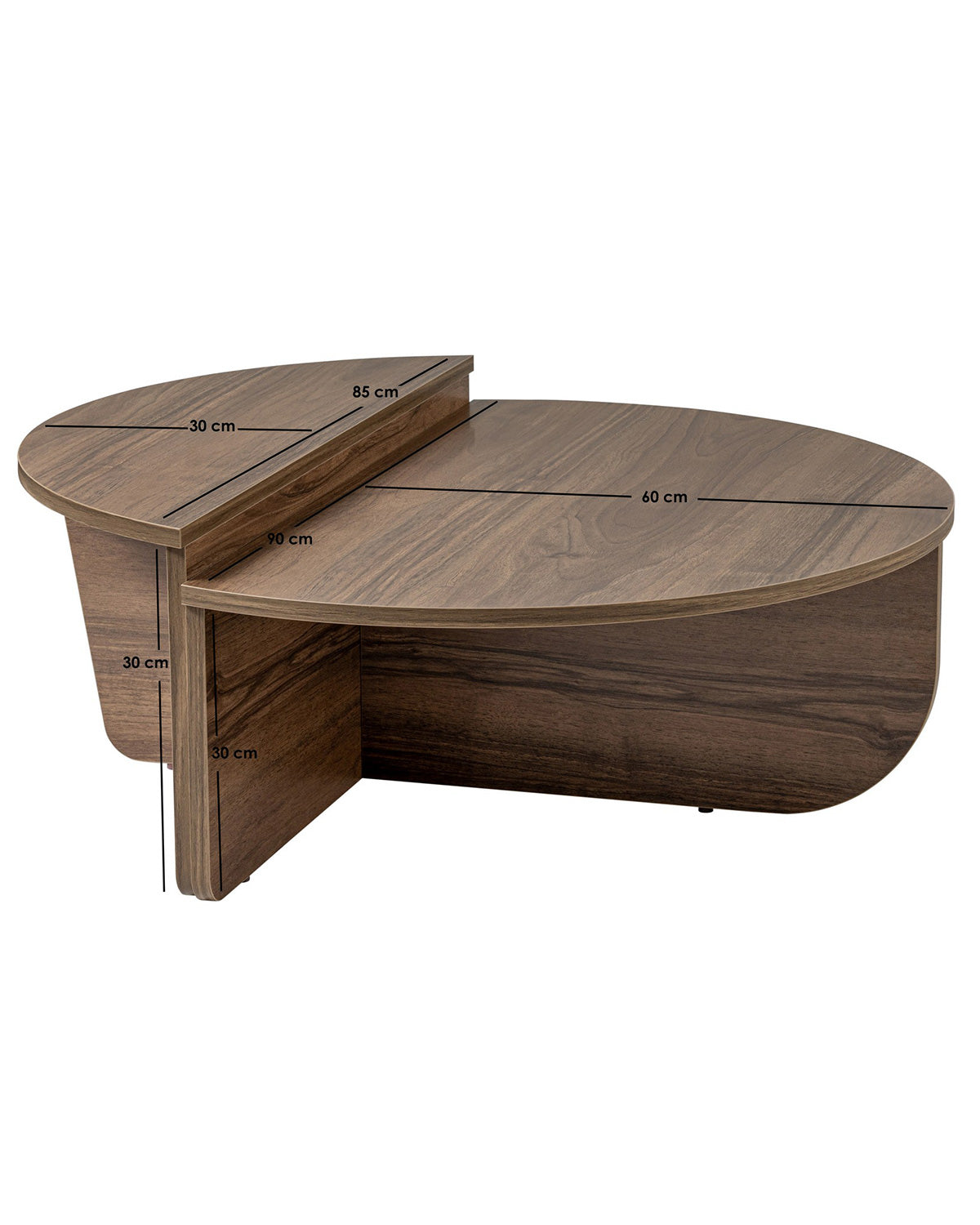 Mesa de centro redonda en dos piezas Flossie