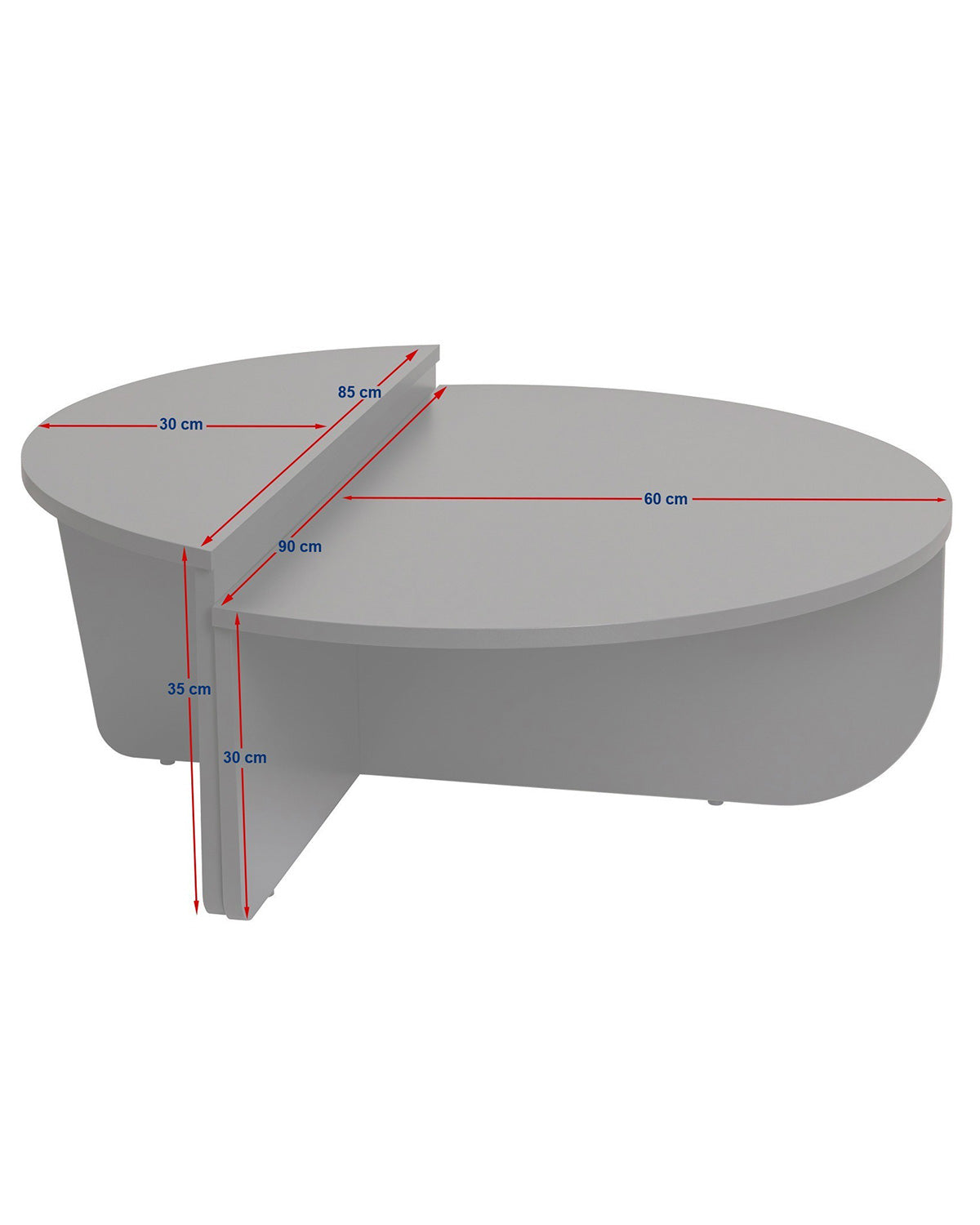 Mesa de centro redonda en dos piezas Flossie