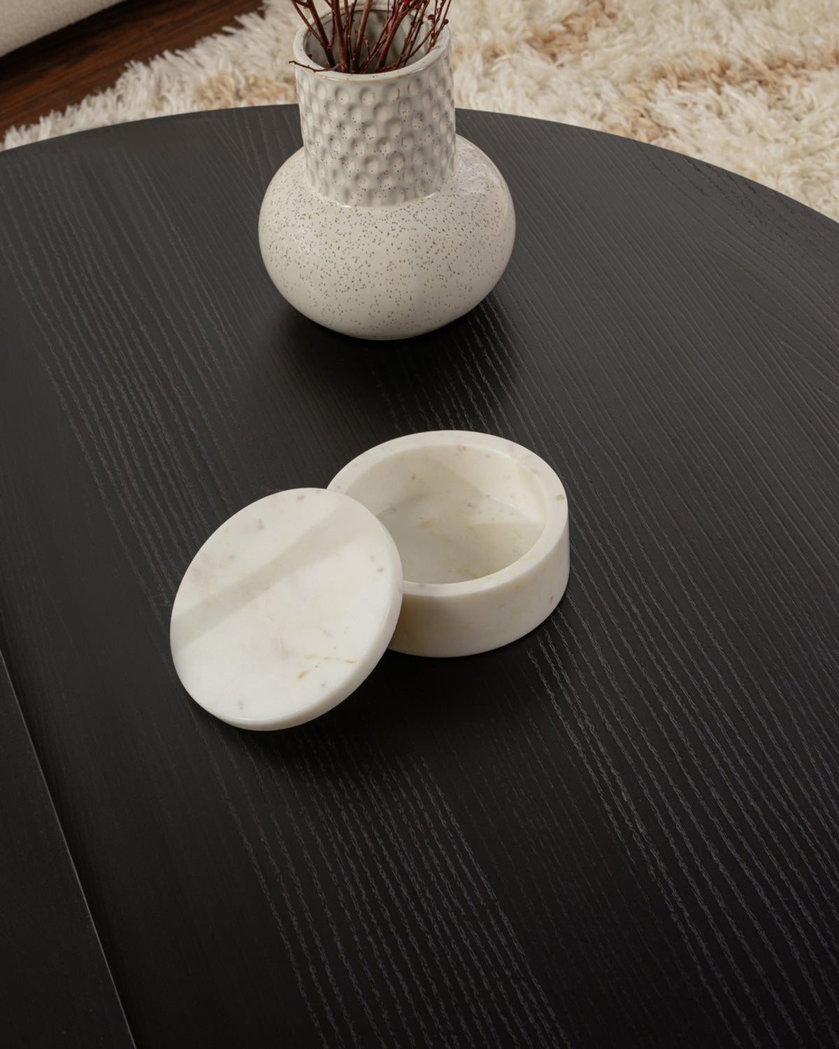 Mesa de centro redonda en dos piezas Flossie