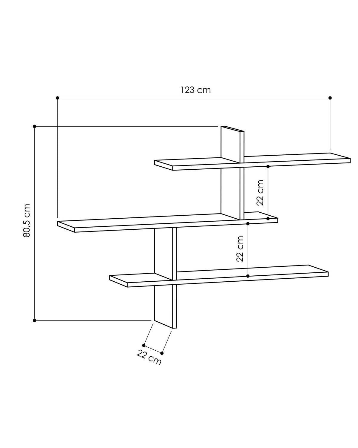 Estantería de pared Leta