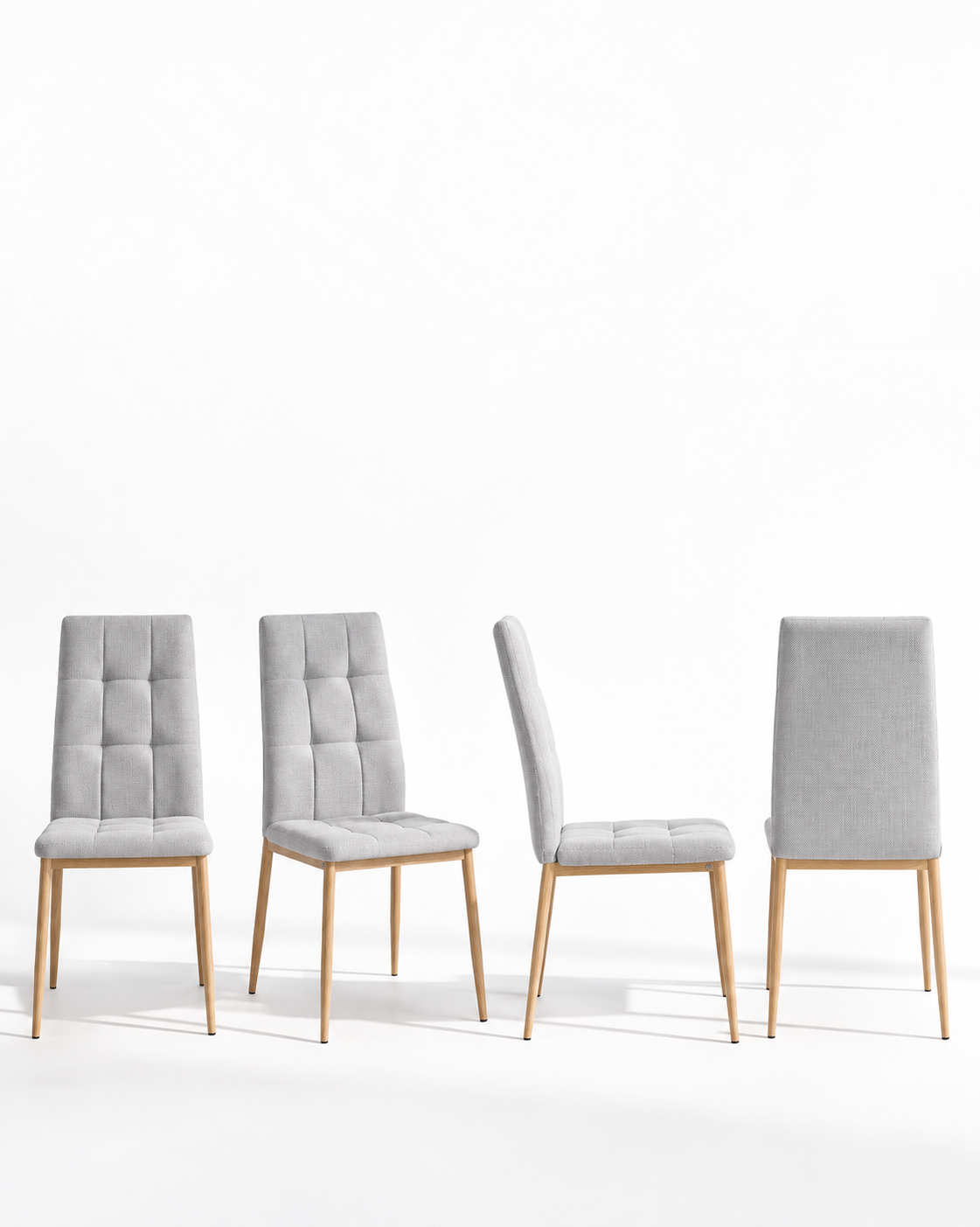 Set de 4 sillas de comedor tapizadas Leonor