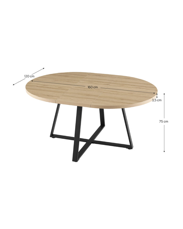 Mesa de comedor redonda Extensible Mar