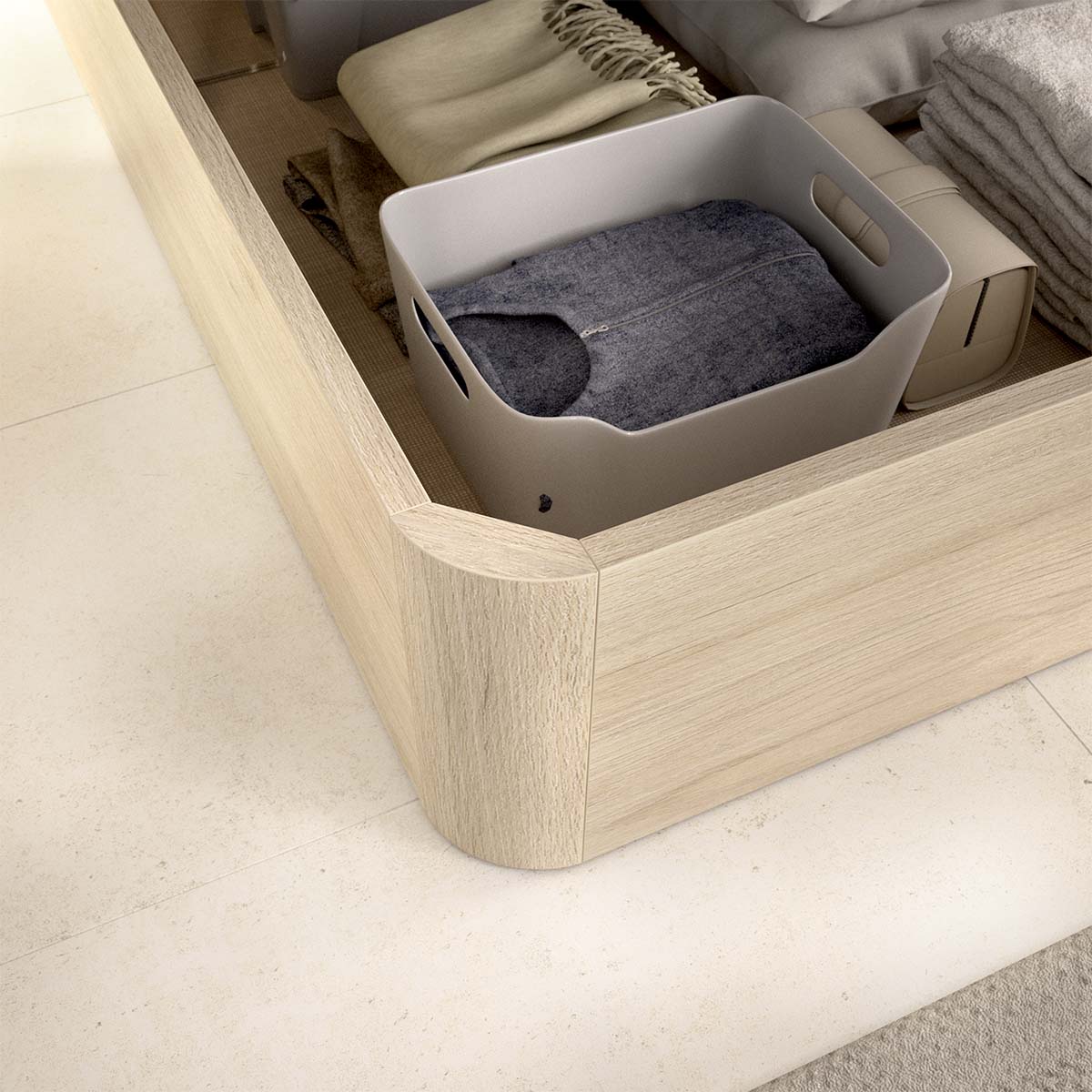 Pack ahorro matrimonio Canapé abatible Round con Colchón viscoelástico y muelles Aurea, 27cm de grosor, 150 x 190 cm