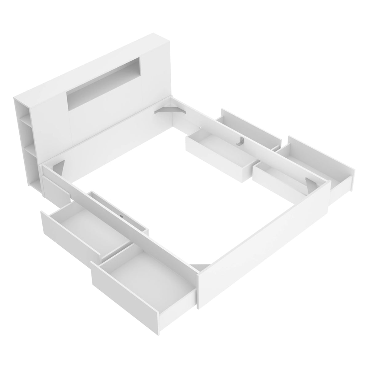 Pack ahorro matrimonio Cama compacta, Cabecero Ten, Colchón viscoelástico Nova Plus y Somier 150 x 190 cm