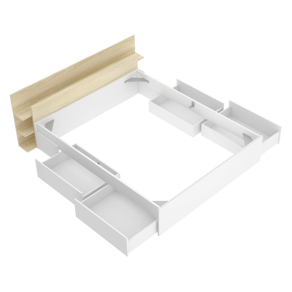 Pack ahorro matrimonio Cama compacta, Cabecero Tori, Colchón viscoelástico Nova Plus y Somier 150 x 190 cm