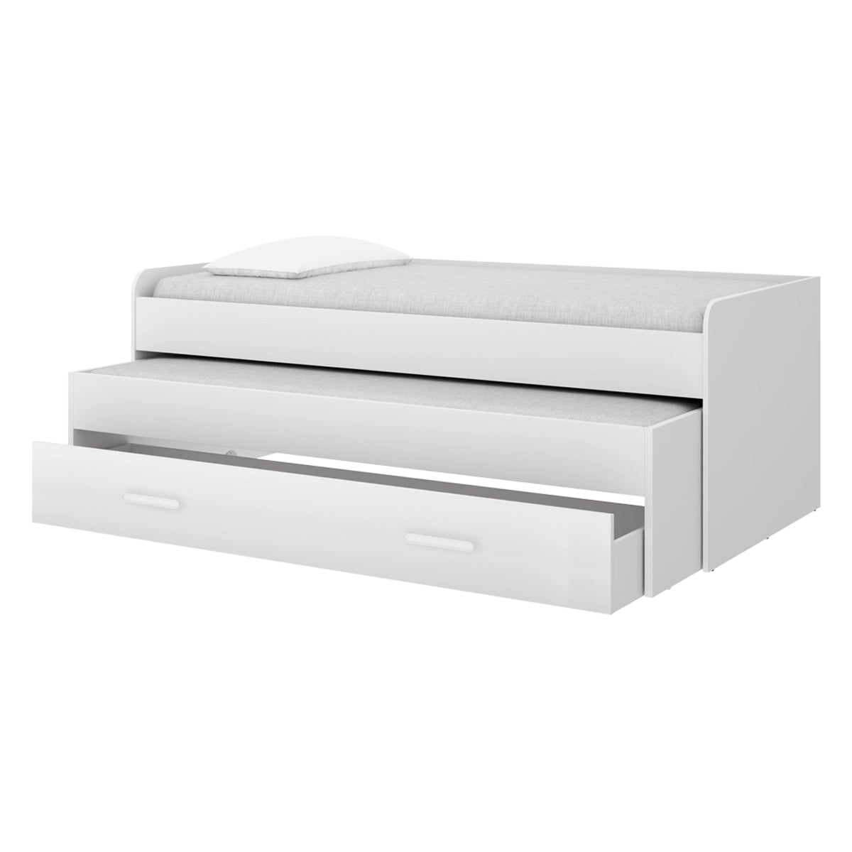 Pack ahorro juvenil Cama nido Pema, 2 Somieres y 2 Colchones viscoelásticos Nova 90 x 190