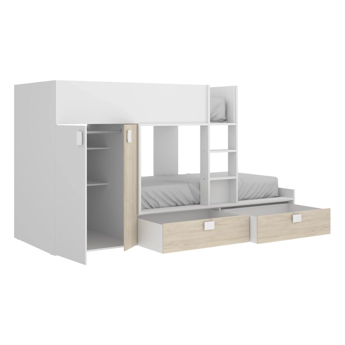Pack ahorro juvenil Cama tren Matt con 2 Colchones viscoelásticos Nova 90 x 190 cm