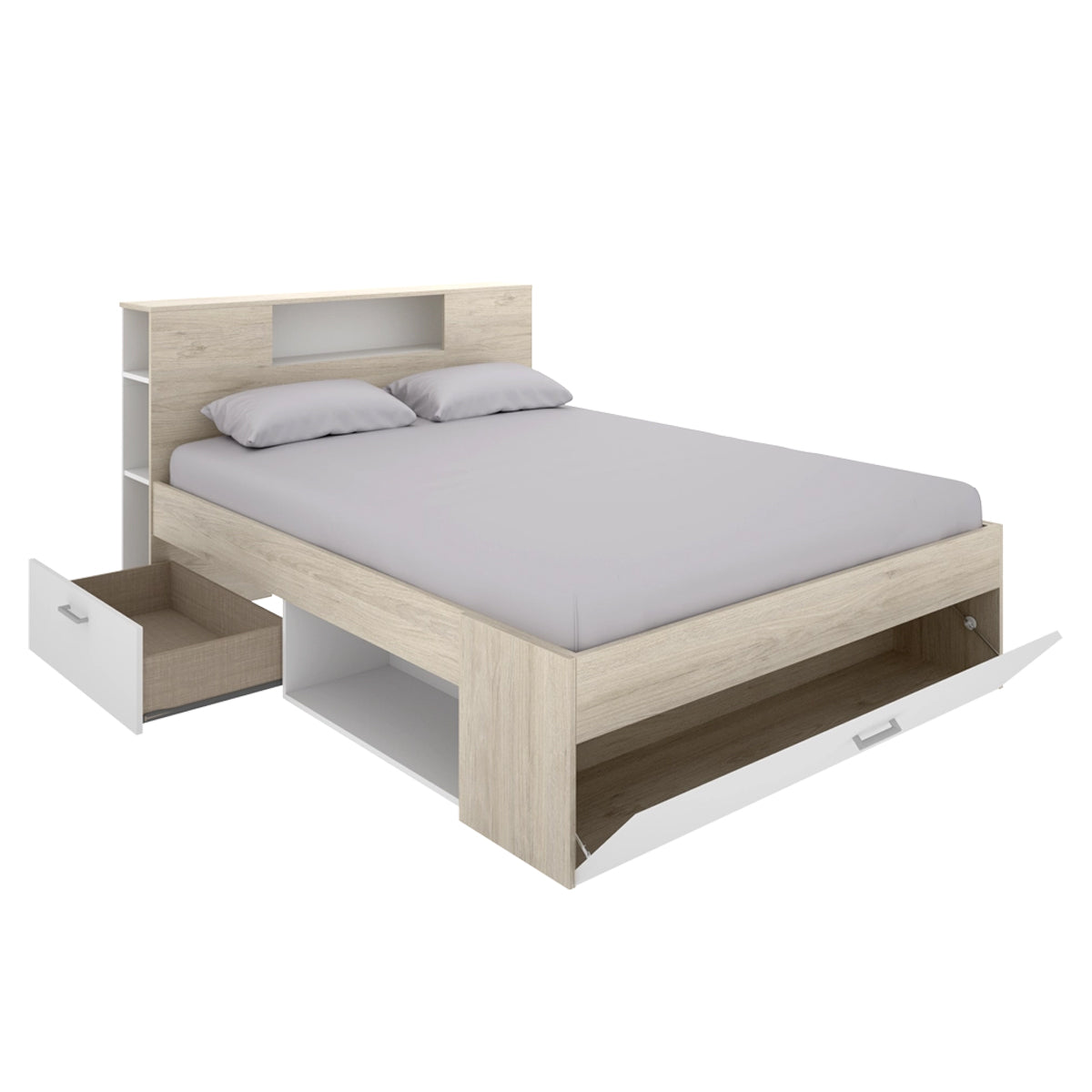 Pack ahorro matrimonio Cama Lanka con cabecero, Colchón Nova Plus y Somier 135 x 190 cm