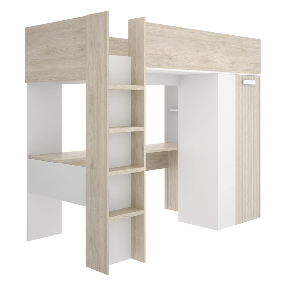 Pack ahorro juvenil Cama alta Spylo con Colchón viscoelástico Nova 90 x 190 cm