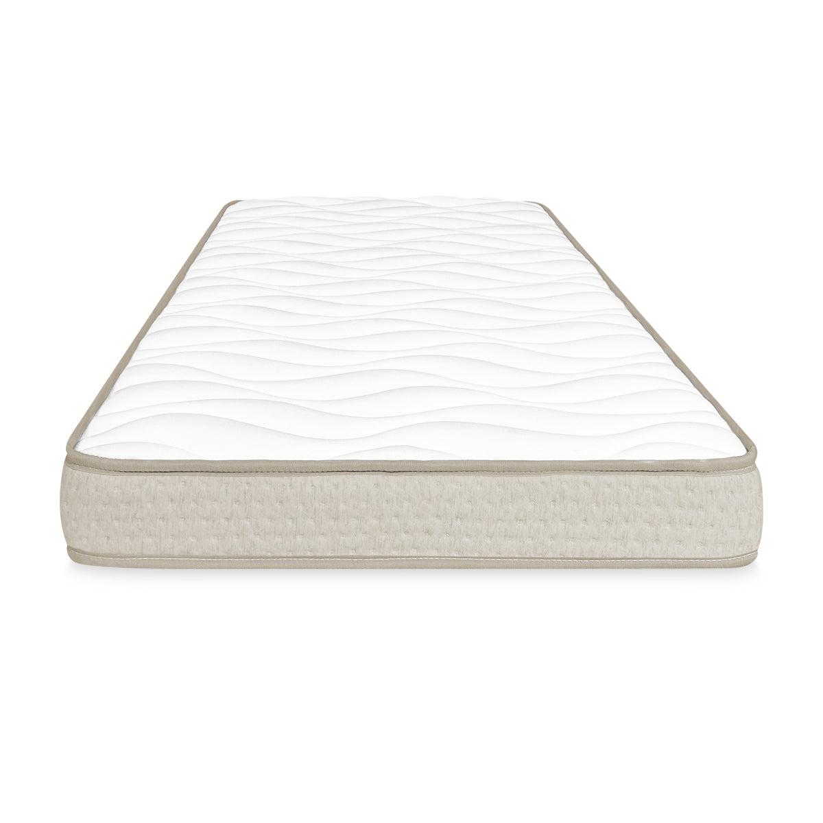 Pack ahorro juvenil Canapé Round con Colchón viscoelástico Nova 90 x 190 cm y Mesita de noche Rio