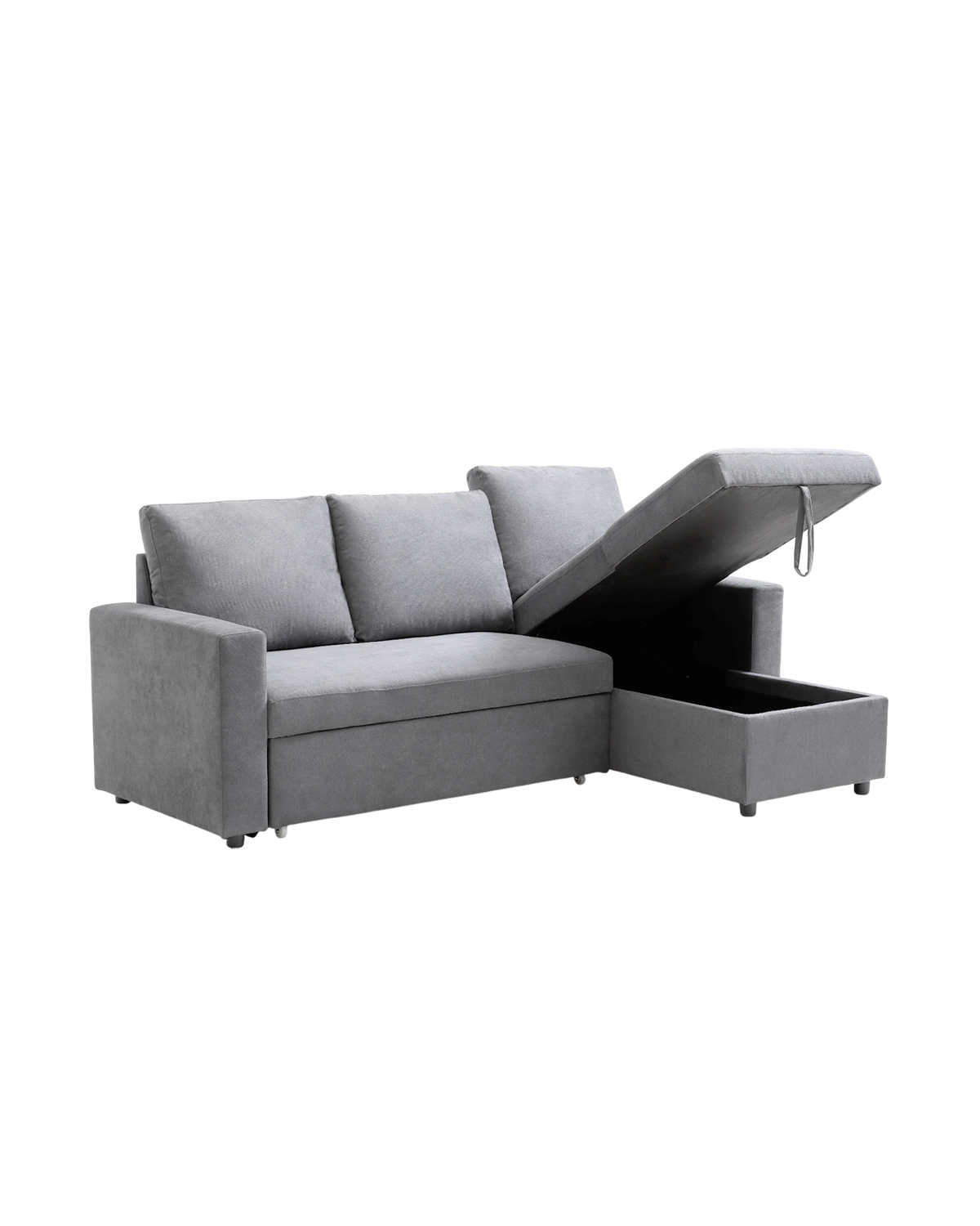 Sofá cama con chaise longue y almacenaje Ivy