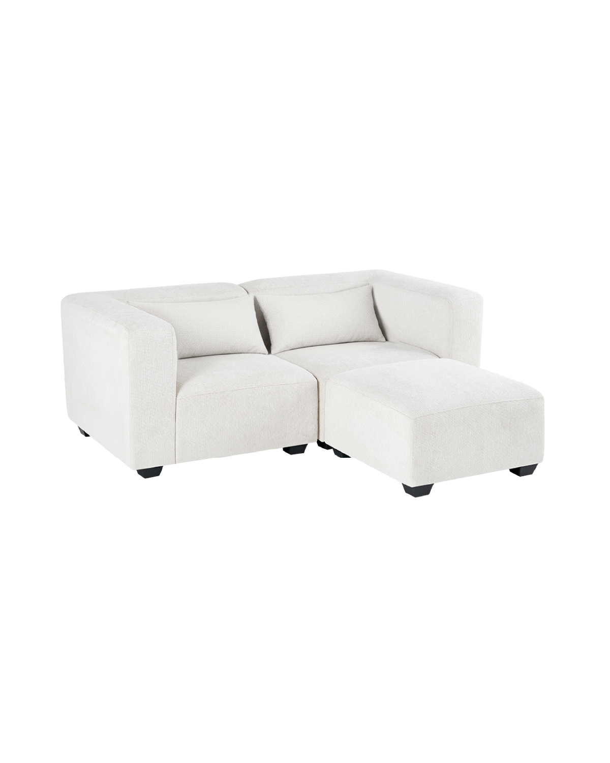 Sofá modular dos plazas Liza con reposapiés