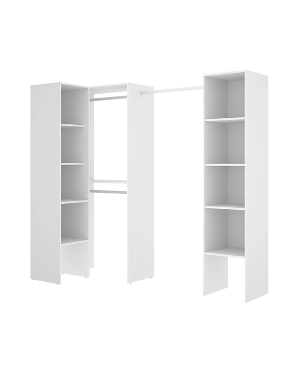 Armario vestidor rinconero regulable con dos columnas Suit