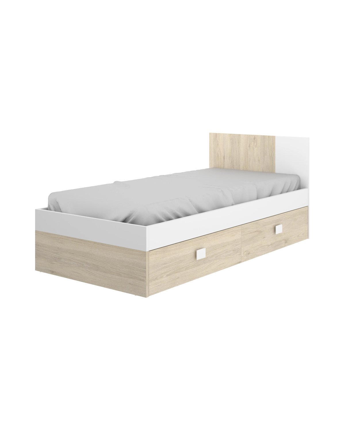 Cama individual con cabecero y cajones Dina