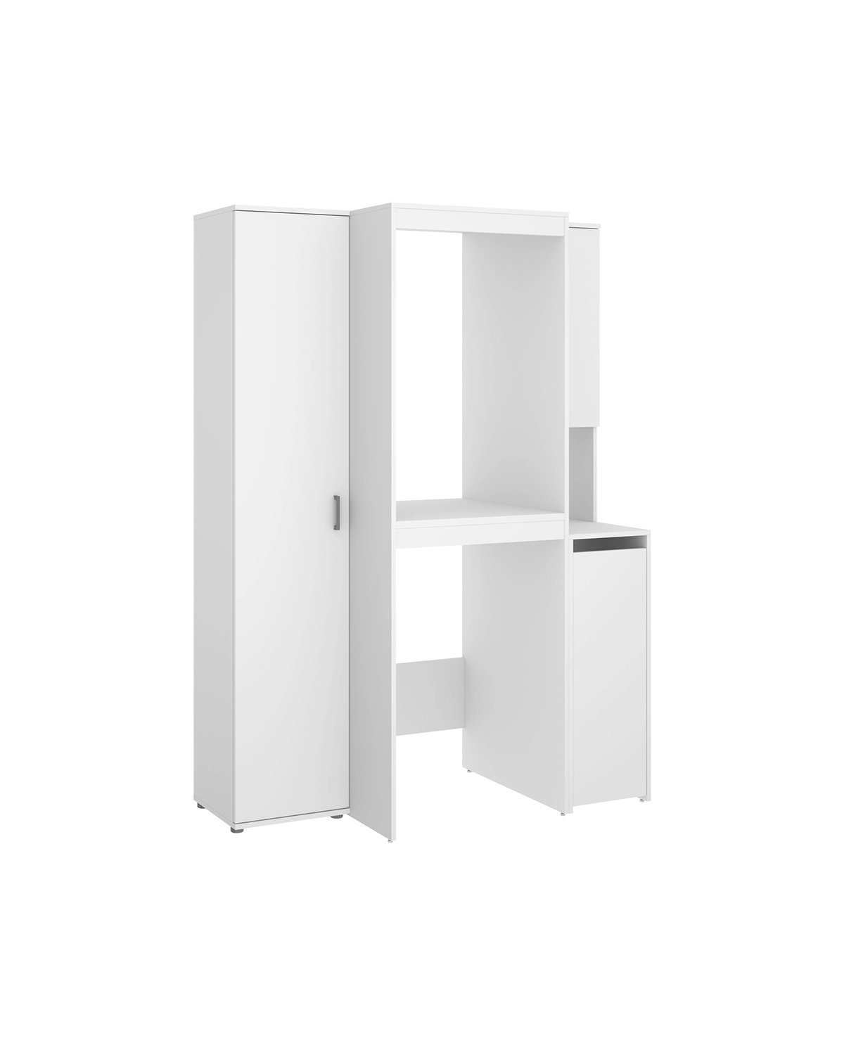 Armario lavadora secadora con modulo alto, modulo bajo y columna auxiliar 1 puerta Fit