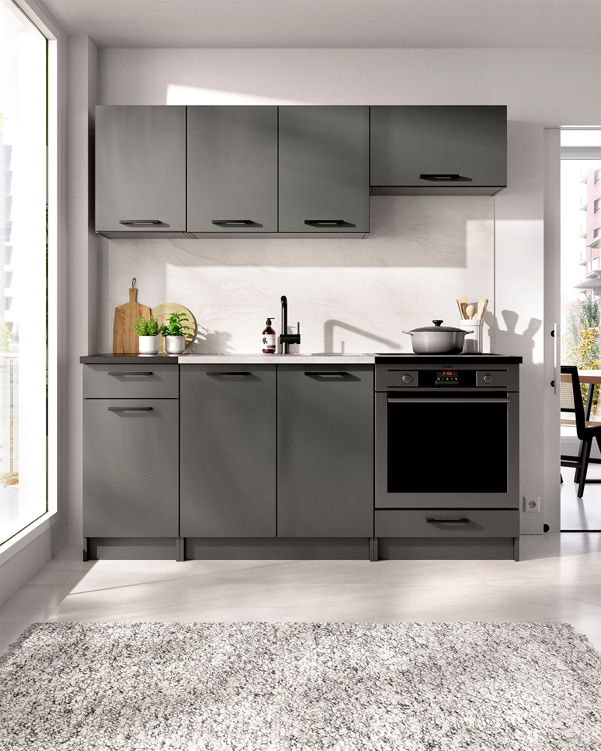 Cocina modular Kirsten con módulo de horno