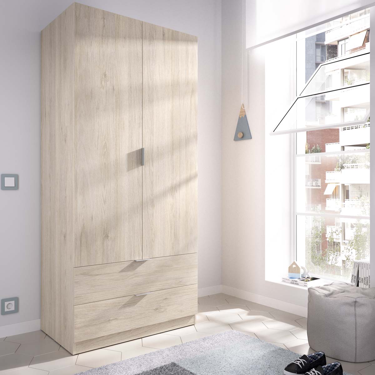 Armario de puertas batientes y cajones Essen