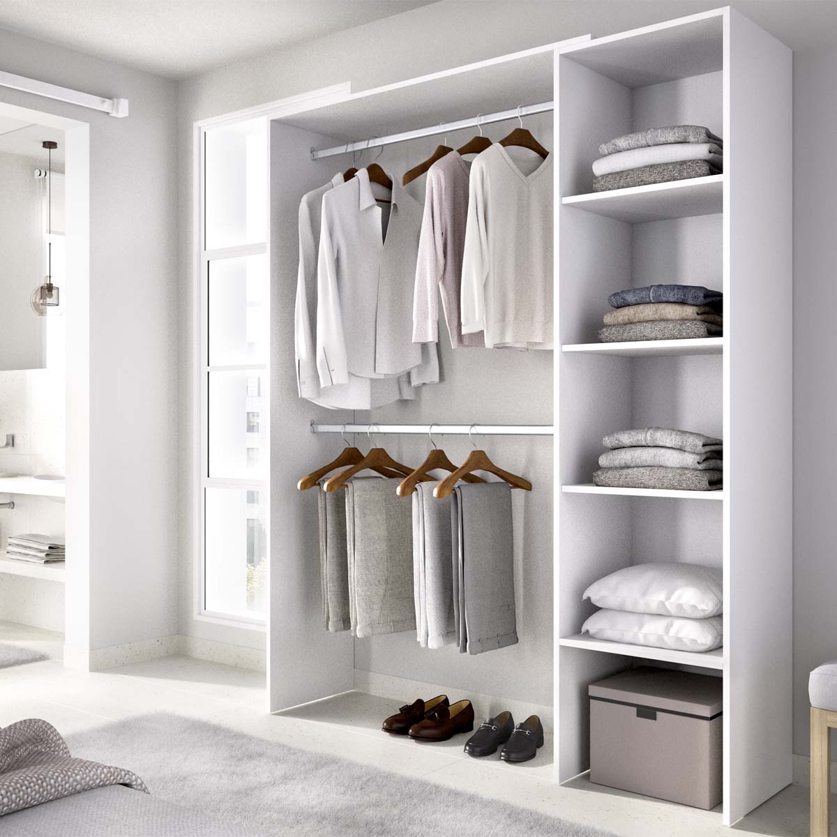 Armario vestidor regulable con columna Suit