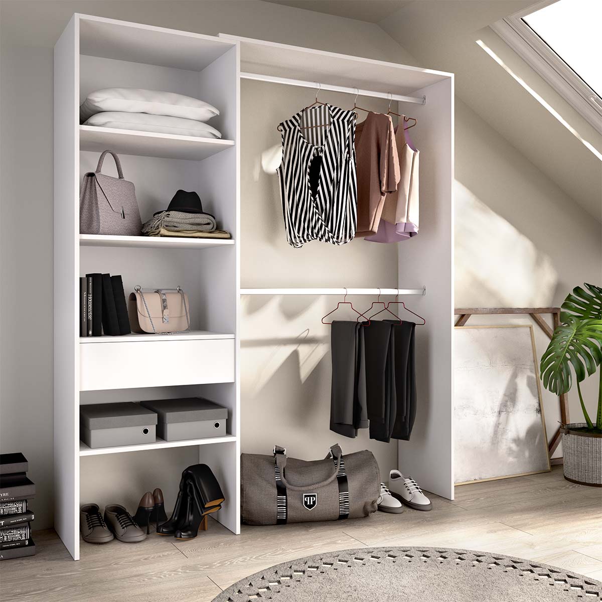 Armario vestidor regulable con columna Suit