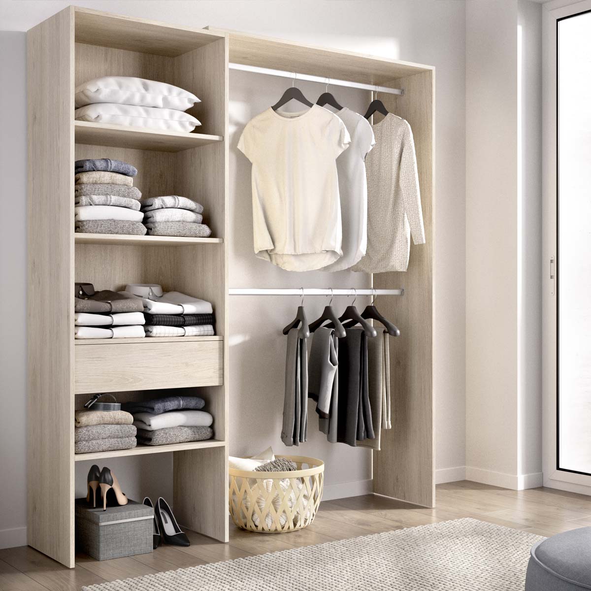 Armario vestidor regulable con columna Suit