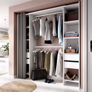 Armario vestidor regulable con dos columnas y cortina Suit