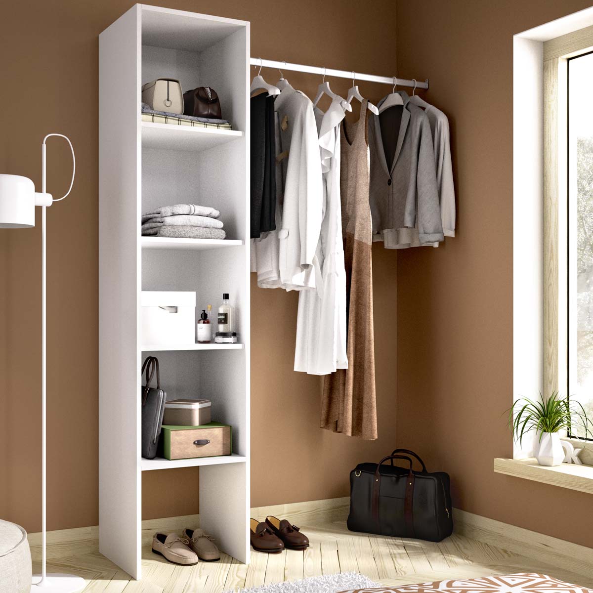 Armario vestidor regulable con columna Suit