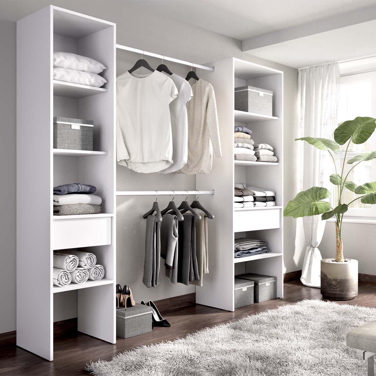 Armario vestidor regulable con dos columnas Suit