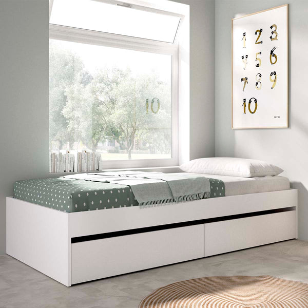 Cama individual con cajones Lago