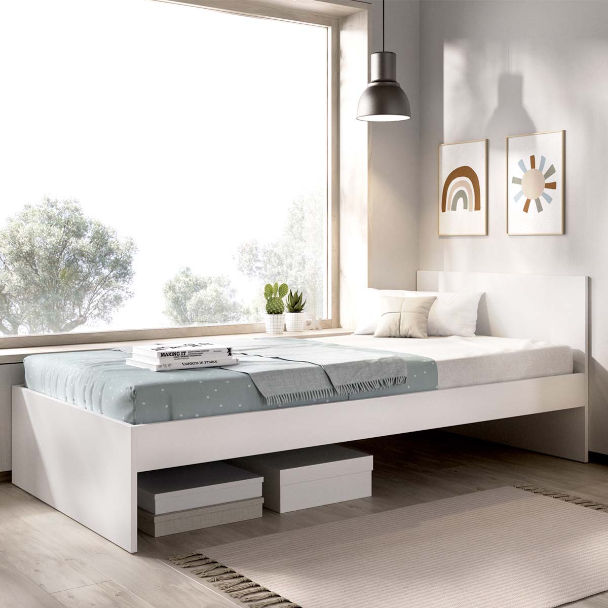 Cama individual con cabecero Top