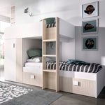 Blanco y madera natural