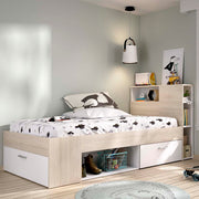 Cama individual con cabecero y almacenaje Lanka