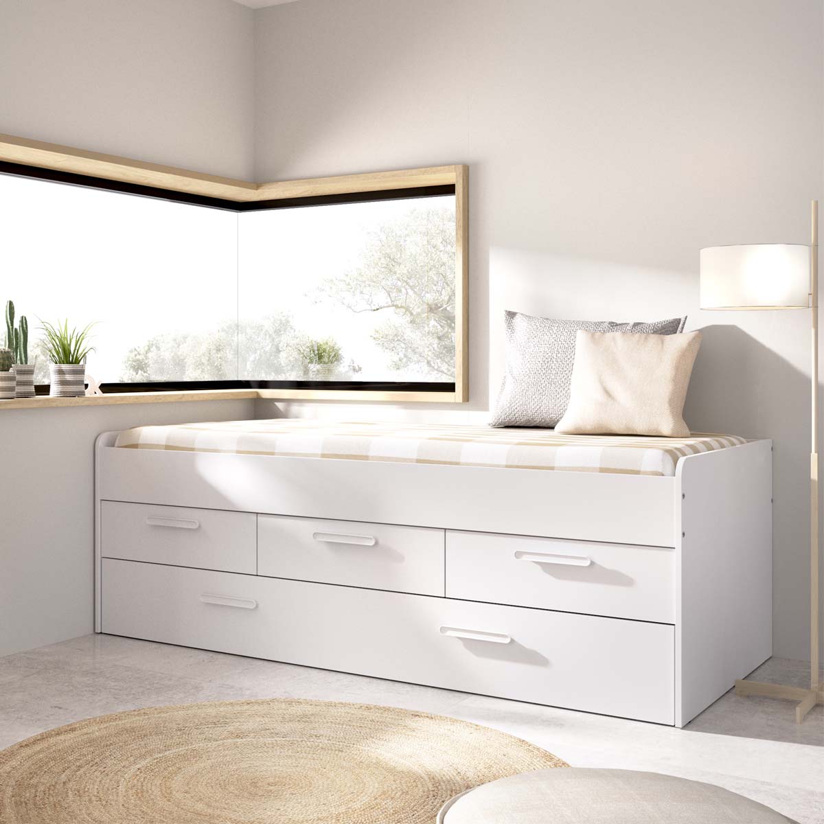 Cama nido con tres cajones Leka