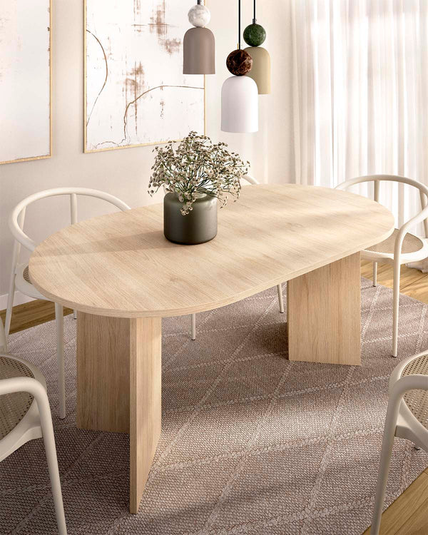 Mesa de comedor ovalada extensible Bari