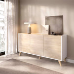 Blanco y madera natural