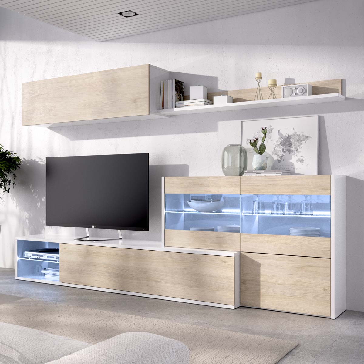Mueble salón con luz Uma