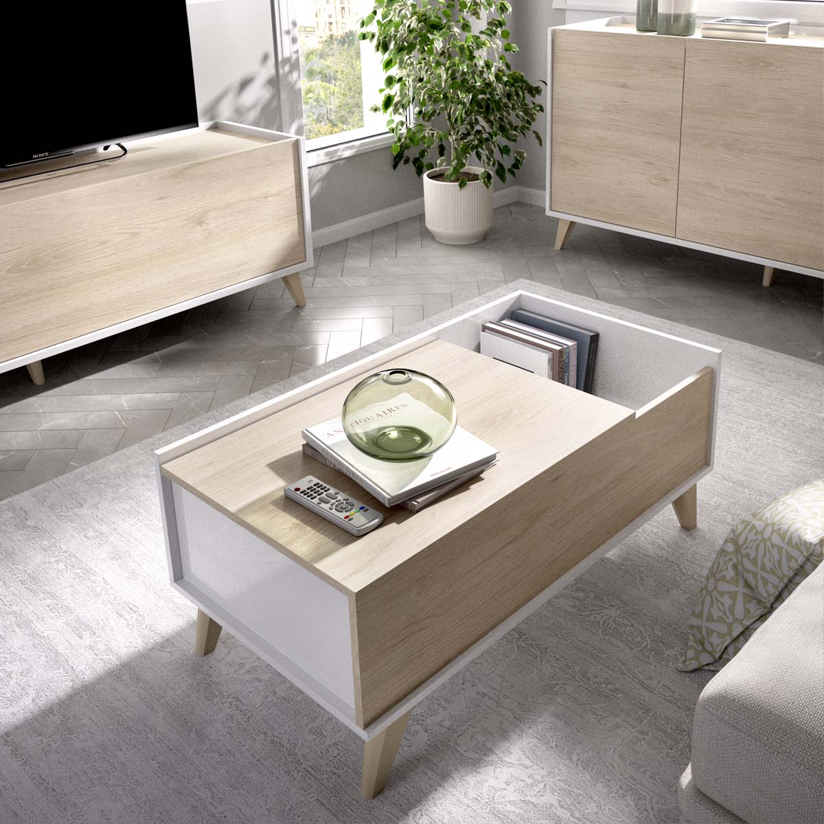 Mesa de centro elevable Ness