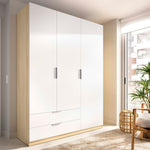 Blanco y madera natural claro