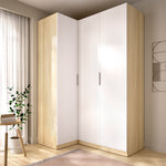 Blanco y madera natural claro