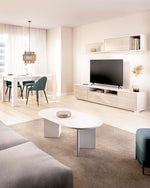 Blanco y roble natural