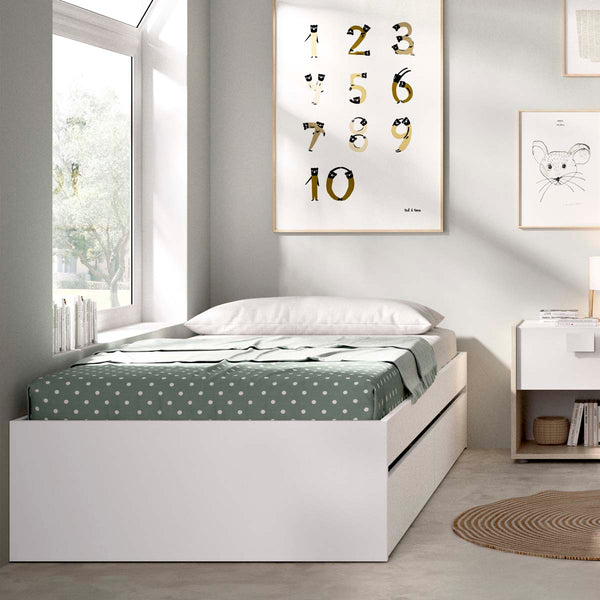 Cama individual con cajones Lago