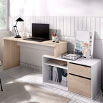 Blanco y madera natural