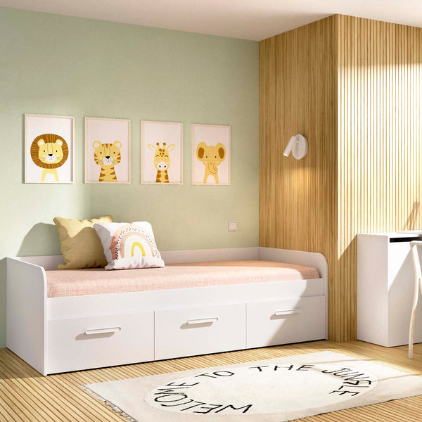 Cama individual con cajones Mek