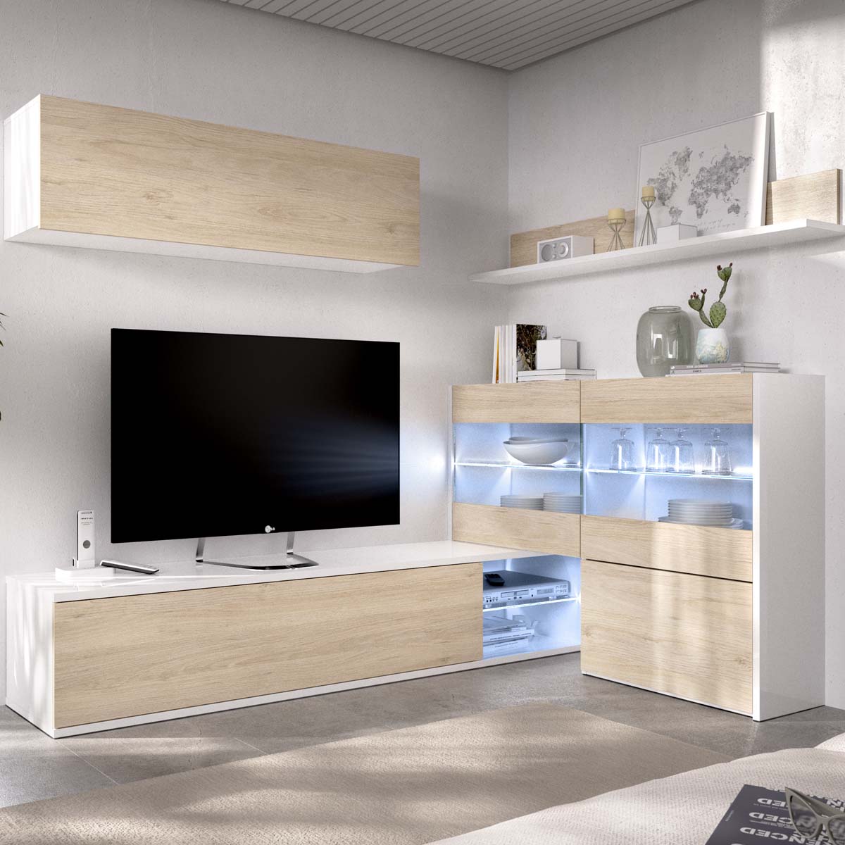 Mueble salón con luz Uma