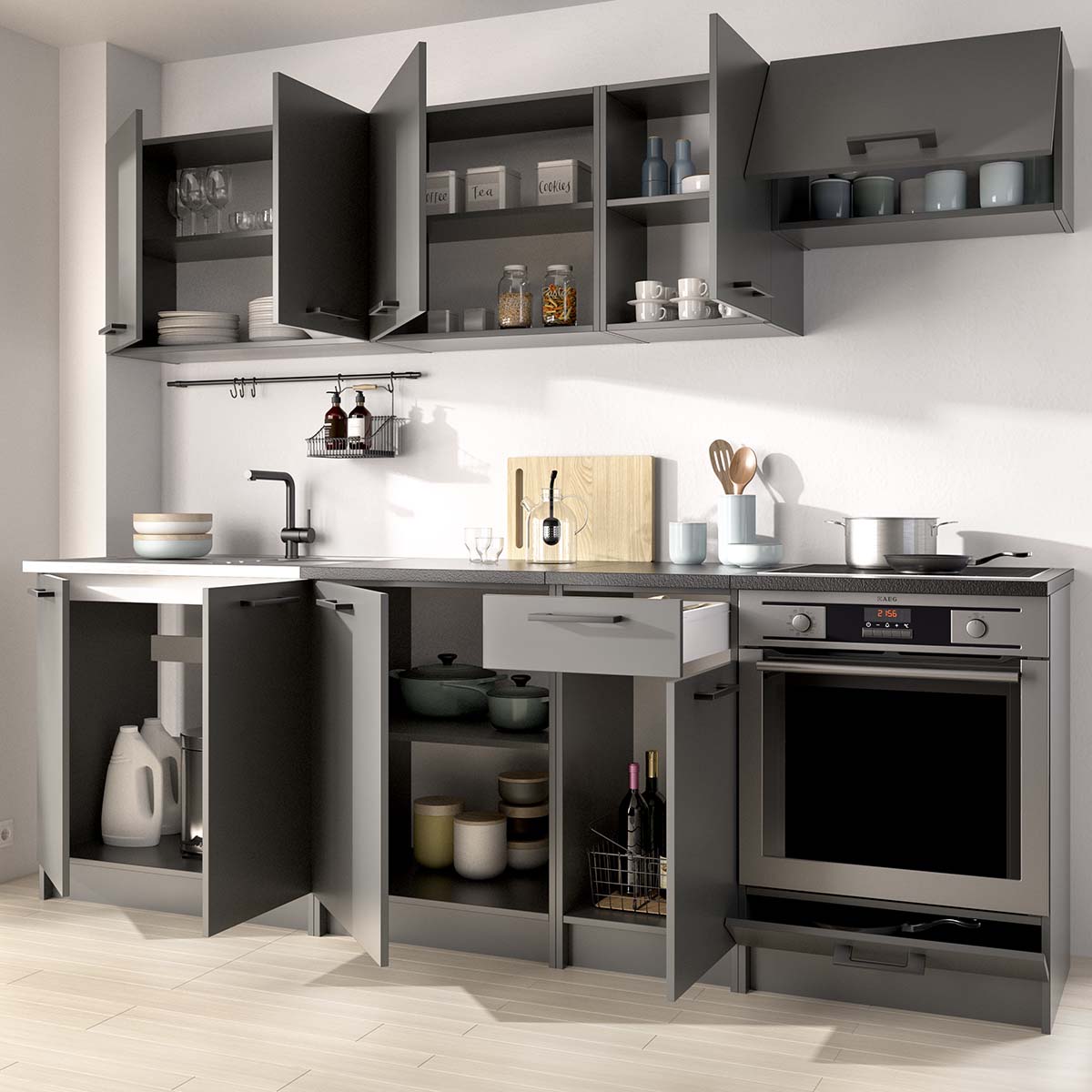 Cocina modular Kirsten con módulo de horno